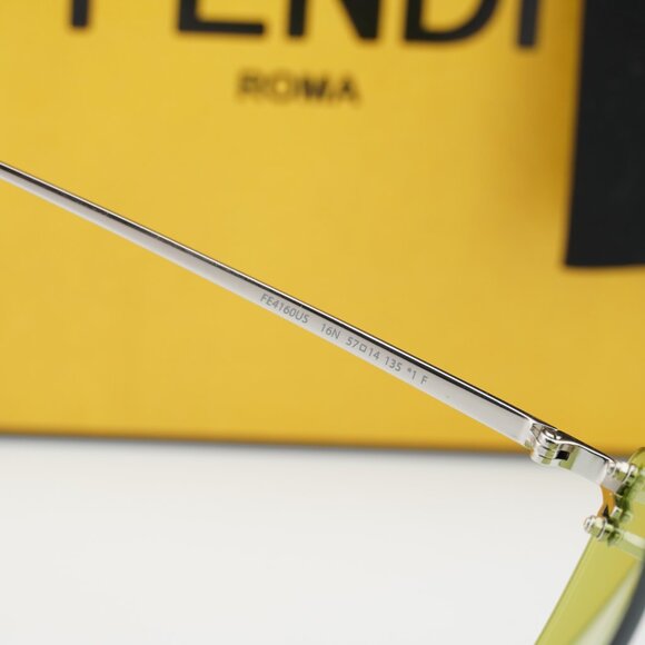 Fendi FE4160US 16N Cat Eye Sunglasses - Silver/Green main image 6